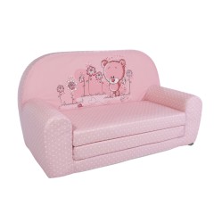 Petit canapé enfant convertible en bouclette effet mouton