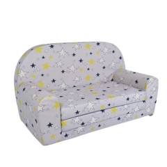 Petit canapé enfant convertible jaune motif étoiles