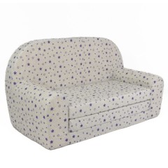 Petit canapé enfant convertible gris motif étoiles