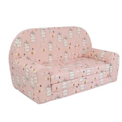 Petit canapé enfant convertible rose