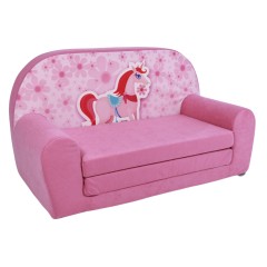 Petit canapé enfant convertible rose