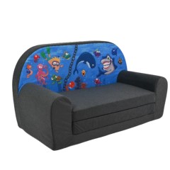 Petit canapé enfant convertible motif océan