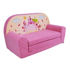 Petit canapé enfant convertible rose