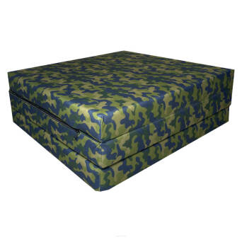 Matelas d'appoint pliant M 180 x 65 x 7 cm motif Camouflage bleu marine