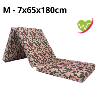 Matelas d'appoint ECOmousse - Motif Camouflage Rose M 180x65x7cm