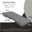 Matelas pliable Visco pour cabine de conduite – adapté aux Crafter, Sprinter, Ducato, Master et autres utilitaires - 3