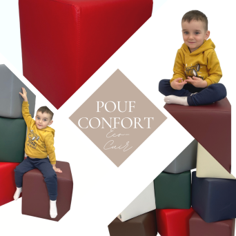 Pouf Confort Eco-Cuir 42x42x45 cm