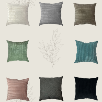Coussins décoratifs en velours côtelé