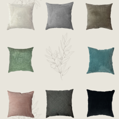 Coussins décoratifs en velours côtelé