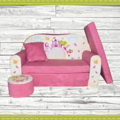 Sofa enfant 2 places convertibles Château Rose