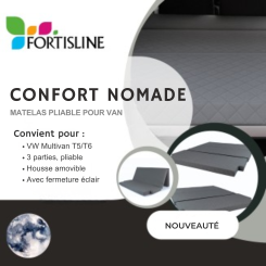 Matelas pliable spécial VW Multivan T5/T6 – confort de voyage garanti