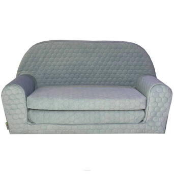 Mini canapé-lit enfant matelassé bleu
