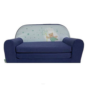 Mini canapé-lit enfant bleu Nounours
