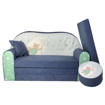 Sofa enfant 2 places convertibles Ours vert