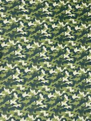 Tissu microfibre motif Camouflage vert