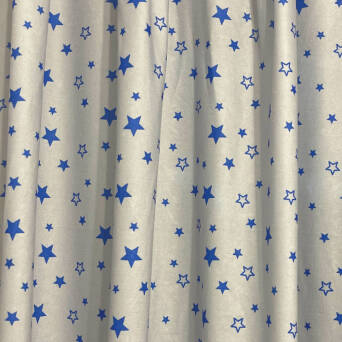 Tissu microfibre motif Étoiles Bleues