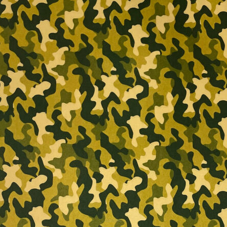 Tissu microfibre motif Camouflage jaune 