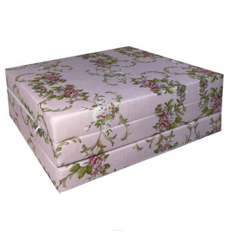 Matelas d'appoint pliant 180 x 65 x 7 cm motif fleurs sur fond rose