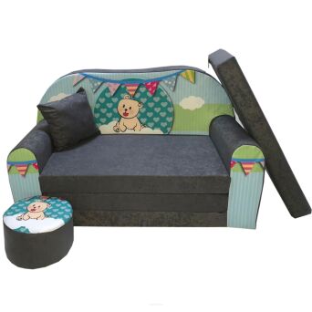 Sofa convertible enfant Teddy vert